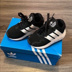 Adidas Kids Black and White Sneakers